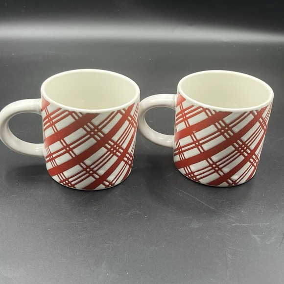 2023 Hearth and Hand Magnolia Plaid Merry Christmas Good Tidings Mug Set 2 Red - Picture 3 of 6